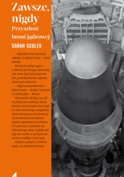 okładka z lewej strony na pomarańczowym przedstawia opis, po prawej czarno białe zdjęcie rakiety jądrowej