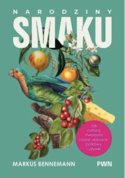Okładka zielona. Pośrodku widać kompozycję z roślin - pomarańczy i czereśni, oraz papugę i ser żółty