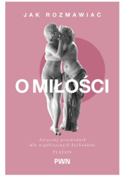 Okładka z różowym tłem. Na środku koło w innym odcieniu różu a na jego tle dwie rzeźbione antyczne postacie.