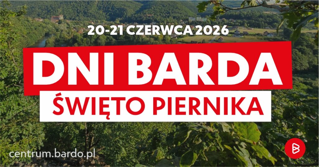 czerwonobiały napis na zielonym tle: dni barda