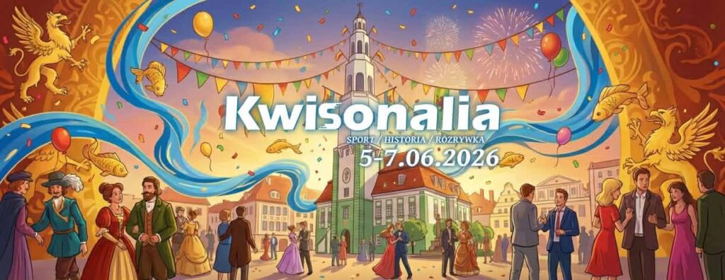 ludzie odświętnie ubrani na rynku świętują