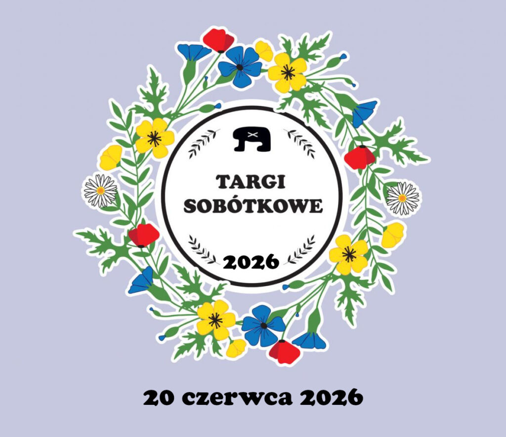 szare tło, kwiaty polne, w białym kułku tytuł imprezy i ślężański miś. 