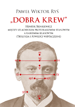Okładka monografii literaturoznawczej z minimalistycznym projektem typograficznym i wyeksponowanym tytułem „Dobra krew”.