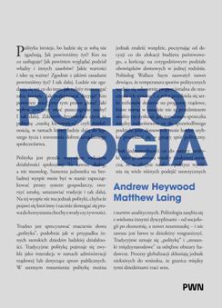 Nowoczesna okładka podręcznika nauk politycznych z geometryczną grafiką i wyraźnie wyeksponowanym tytułem „Politologia”.